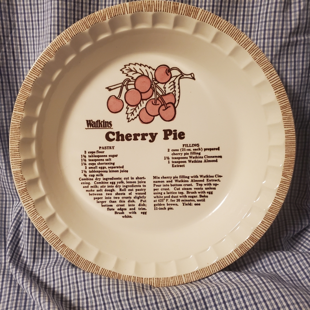 Watkins cherry pie baking dish